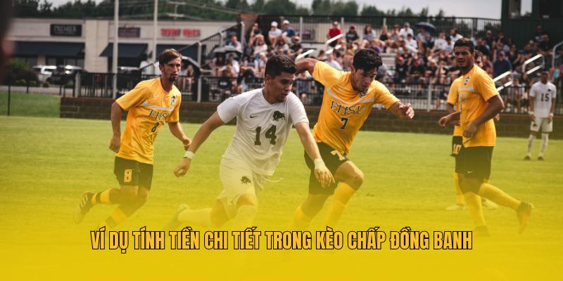 Ví dụ tính tiền chi tiết trong kèo chấp đồng banh